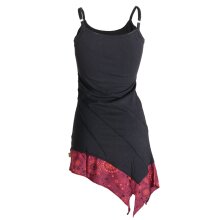 Vishes asymmetrisches Sommerkleid aus leichtem Jerseystoff schwarz-rot 40