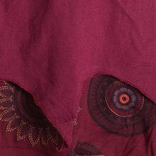 Vishes Zipfelige Elfentunika - im Lagenlook mit Blumen bedruckt Dunkelrot 36