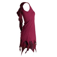 Vishes Zipfelige Elfentunika - im Lagenlook mit Blumen bedruckt Dunkelrot 36