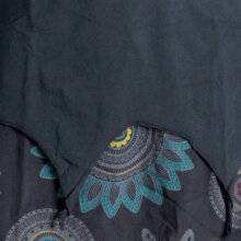 Vishes Zipfelige Elfentunika - im Lagenlook mit Blumen bedruckt Schwarz 34/36