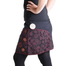 Vishes Mini Rock bestickt Goa Rock Hippie Cacheur schwarz-rot 44/46
