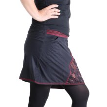 Vishes Mini Rock bestickt Goa Rock Hippie Cacheur schwarz-rot 44/46