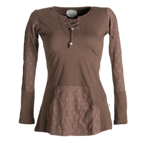 Vishes Sweater mit Bändern aus Baumwolljersey braun 46-48