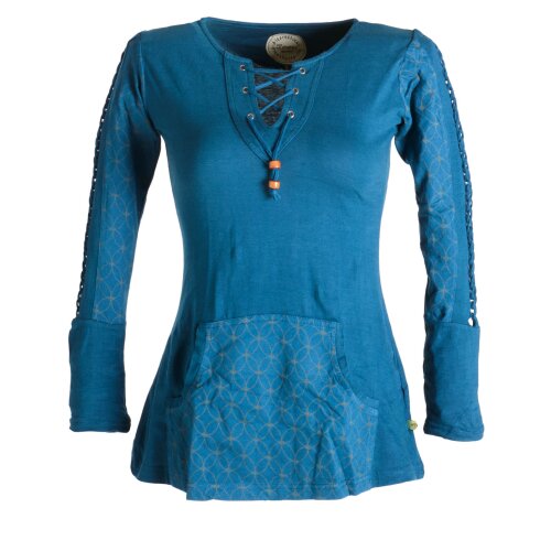 Vishes Sweater mit Bändern aus Baumwolljersey türkis 34