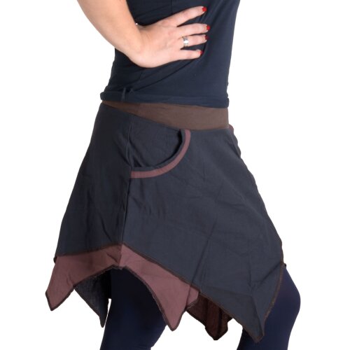 Vishes asymmetrischer Patchwork Rock braun 38