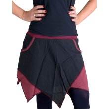 Vishes asymmetrischer Patchwork Rock dunkelrot 34/36