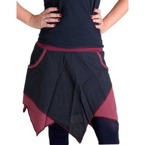 Vishes asymmetrischer Patchwork Rock dunkelrot 42