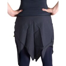 Vishes asymmetrischer Patchwork Rock schwarz-schwarz 36