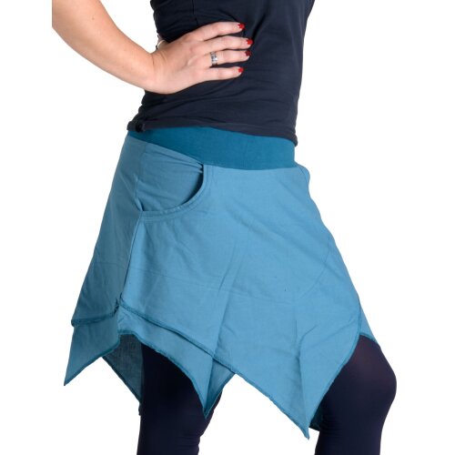 Vishes asymmetrischer Patchwork Rock türkis 42