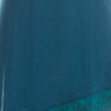 Vishes Asymmetrisches Baumwoll-, Zipfel-, Elfenkleid mit Zipfelkapuze Türkis 38