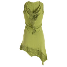 Vishes Asymmetrisches Baumwoll-, Zipfel-, Elfenkleid mit Zipfelkapuze hellgrün 36