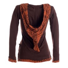 Vishes Sweater im Lagenlook mit Zipfelkapuze braun 44