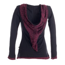 Vishes Sweater im Lagenlook mit Zipfelkapuze schwarz 34