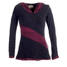 Vishes Sweater im Lagenlook mit Zipfelkapuze schwarz 40