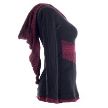 Vishes Sweater im Lagenlook mit Zipfelkapuze schwarz 46