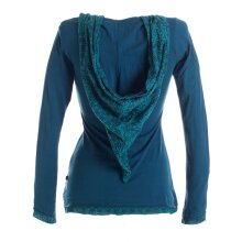 Vishes Sweater im Lagenlook mit Zipfelkapuze türkis 38