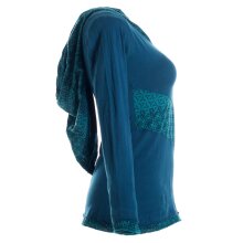 Vishes Sweater im Lagenlook mit Zipfelkapuze türkis 42