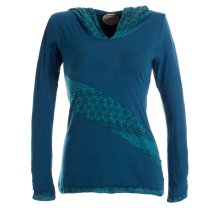 Vishes Sweater im Lagenlook mit Zipfelkapuze türkis 44