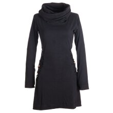 Vishes Einfarbiges Kleid mit extra langem Kapuzenkragen...