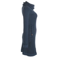 Vishes Einfarbiges Kleid mit extra langem Kapuzenkragen und Schnürungen grau 42