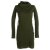 Vishes Einfarbiges Kleid mit extra langem Kapuzenkragen und Schnürungen olivegrün 38