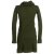 Vishes Einfarbiges Kleid mit extra langem Kapuzenkragen und Schnürungen olivegrün 38