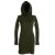 Vishes Einfarbiges Kleid mit extra langem Kapuzenkragen und Schnürungen olivegrün 38