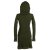 Vishes Einfarbiges Kleid mit extra langem Kapuzenkragen und Schnürungen olivegrün 38