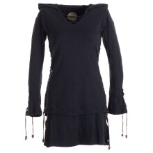 Vishes Kleid lagenlook Kleid mit Zipfelkapuze schwarz 36