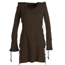 Vishes Kleid lagenlook Kleid mit Zipfelkapuze braun 44