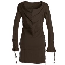 Vishes Kleid lagenlook Kleid mit Zipfelkapuze braun 44