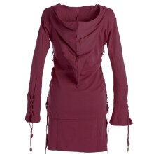 Vishes Kleid lagenlook Kleid mit Zipfelkapuze dunkelrot 42