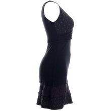 Vishes Kurzes ärmelloses mini Sommerkleid bedruckt - Tunika Schwarz 38