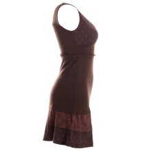 Vishes Kurzes ärmelloses mini Sommerkleid bedruckt - Tunika braun 38