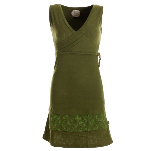 Vishes Kurzes ärmelloses mini Sommerkleid bedruckt - Tunika olivegrün 34-36