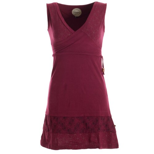 Vishes Kurzes ärmelloses mini Sommerkleid bedruckt - Tunika Dunkelrot 34