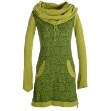 Vishes Bedrucktes Baumwollkleid mit Kapuzenschalkragen...