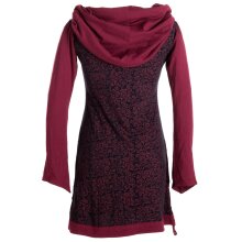 Vishes Bedrucktes Baumwollkleid mit Kapuzenschalkragen...