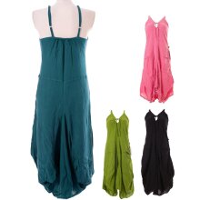 Vishes Lagenlook Ballonkleid mit verstellbaren Trägern türkis 34-36