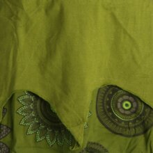 Vishes Zipfelige Elfentunika - im Lagenlook mit Blumen bedruckt Olivegrün 34/36