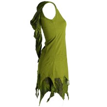 Vishes Zipfelige Elfentunika - im Lagenlook mit Blumen bedruckt Olivegrün 42