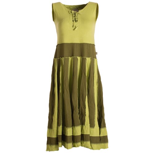 Vishes Langes Sommerkleid aus Baumwolle ohne Ärmel Grün 34