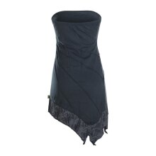 Vishes Trägerloses asymmetrisches Damen Bandeaukleid Mini Sommerkleid im Lagenlook aus leichtem Baumwolljersey schwarz 40