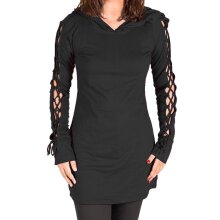 Vishes Einfarbiges Langarm Baumwoll Hoodie-Kleid mit...