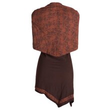 Vishes Neckholder Zipfelkleid mit Kapuzenkragen aus Baumwolle braun 32/34