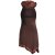 Vishes Neckholder Zipfelkleid mit Kapuzenkragen aus Baumwolle braun 32/34