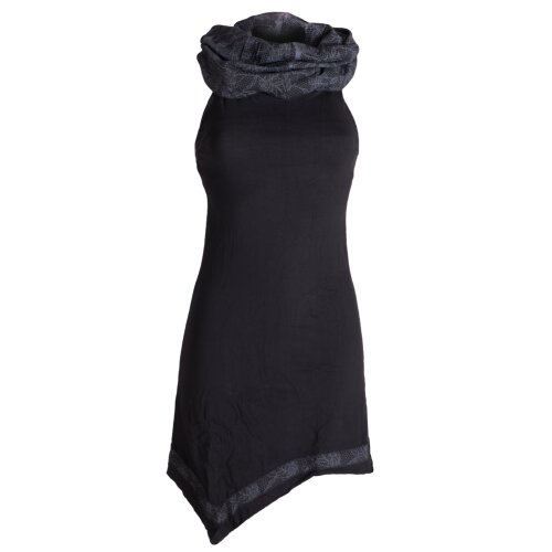 Vishes Neckholder Zipfelkleid mit Kapuzenkragen aus Baumwolle schwarz 38
