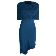 Vishes Neckholder Zipfelkleid mit Kapuzenkragen aus Baumwolle türkis 40