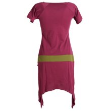 Vishes Einfaches Zipfelkleid mit kurzen Ärmeln aus Biobaumwolle dunkelrot 32/34