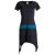 Vishes Einfaches Zipfelkleid mit kurzen Ärmeln aus Biobaumwolle schwarz-türkis 32/34